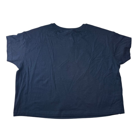 Lululemon NFL Chicago Bears Cropped Tee Shirt Navy Soft Womens Size 6 New - Picture 2 of 9